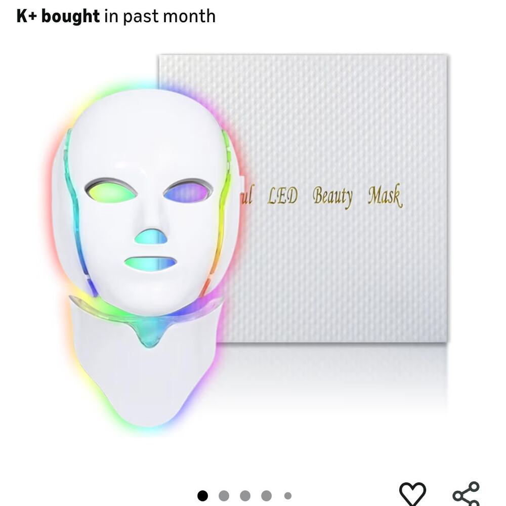 Red Light Therapy Mask for Face, 7 Custom Modes  Portable LED Face Mask